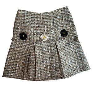 Ruth women’s tweed skirt with flowers, size 10